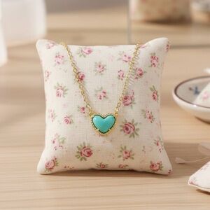 Turquoise Heart Pendant Gold Necklace